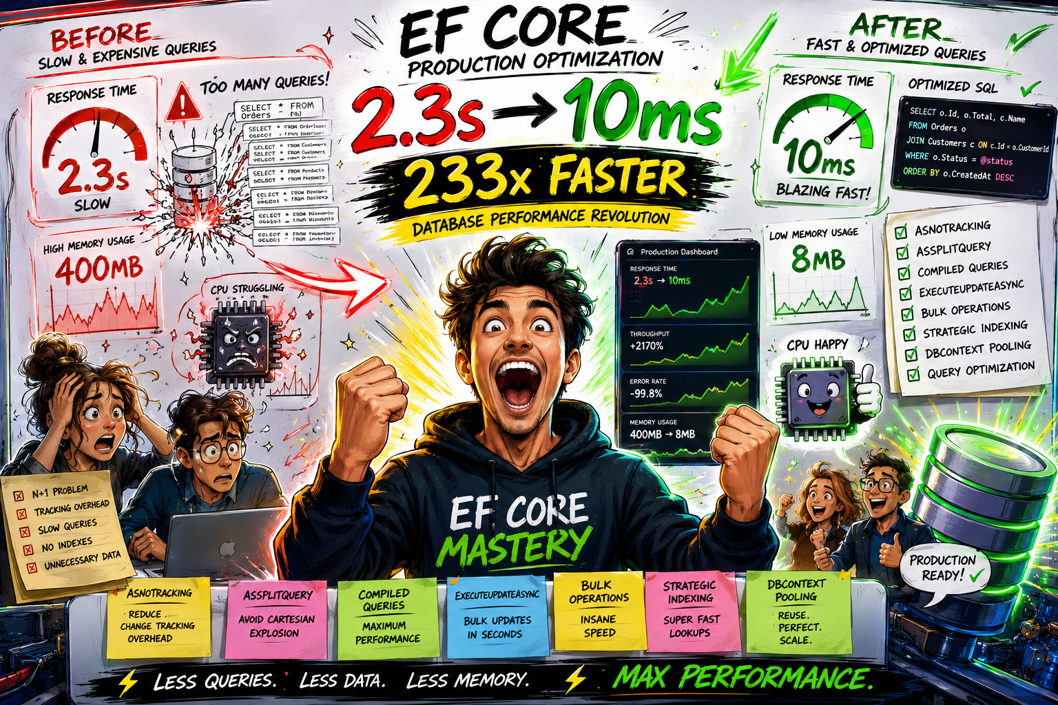 I Made My EF Core Queries 233x Faster: The Exact Optimization Checklist That Actually Works in…