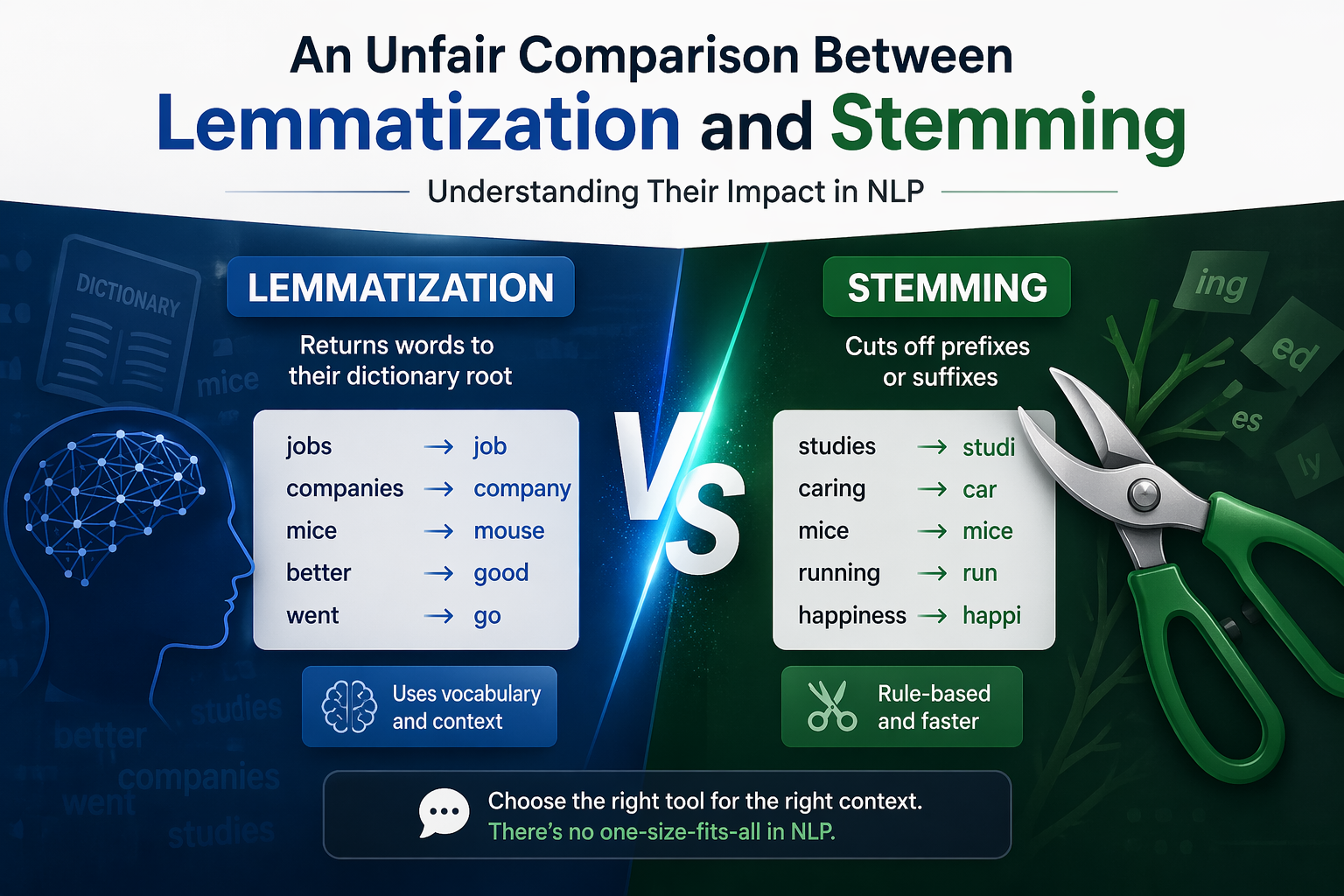 An Unfair Comparison Between Lemmatization and Stemming: Understanding Their Impact in NLP