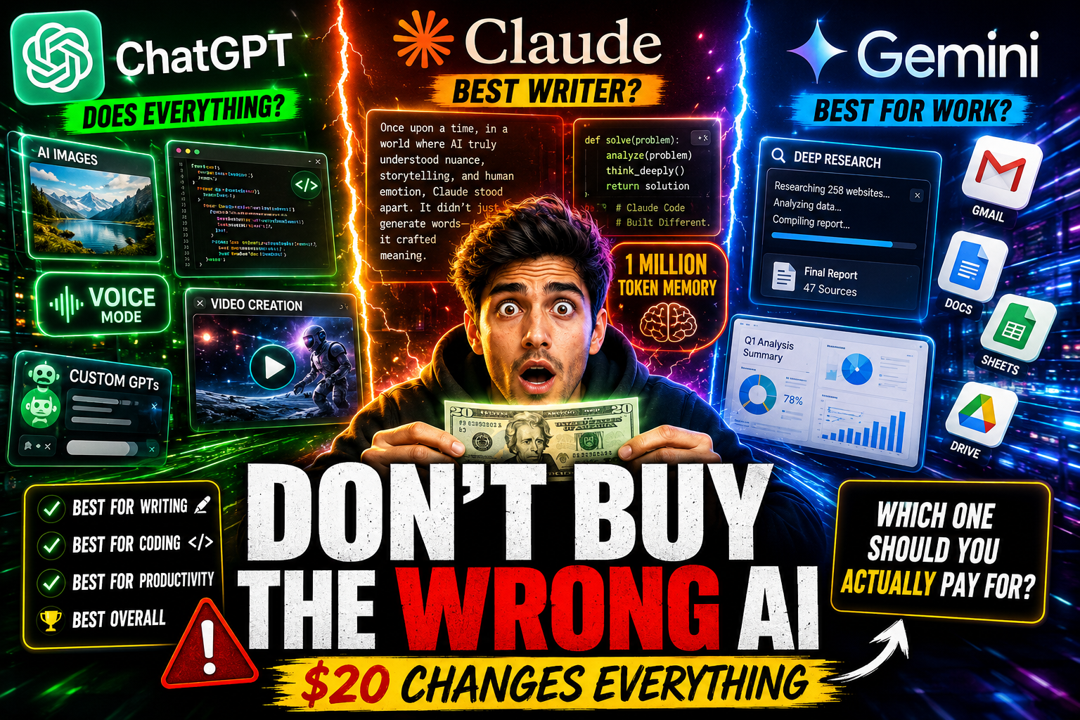 ChatGPT vs Claude vs Gemini: Which AI Is Actually Worth Your $20 in 2026?