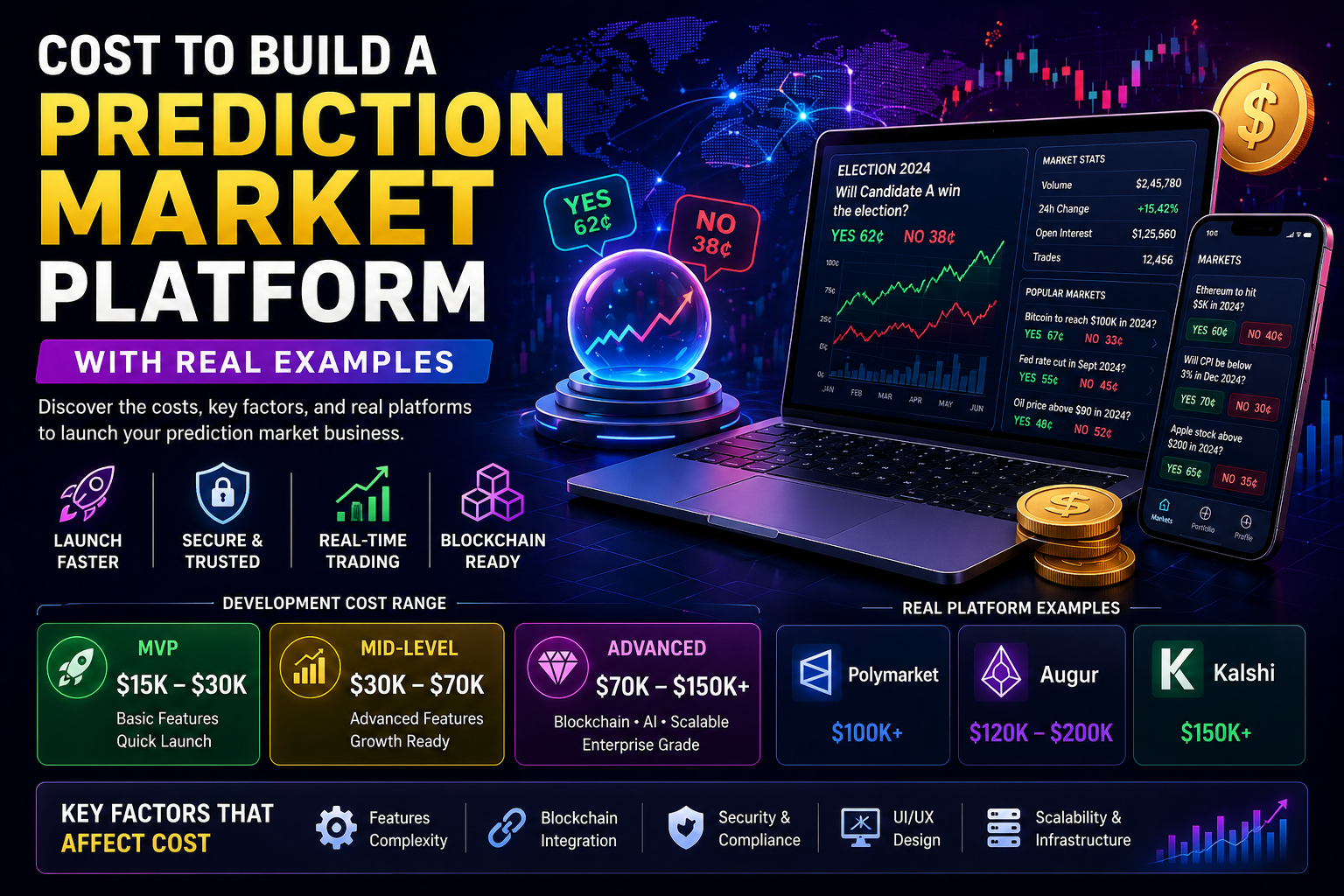 Cost to Build a Prediction Market Platform (With Real Examples)
