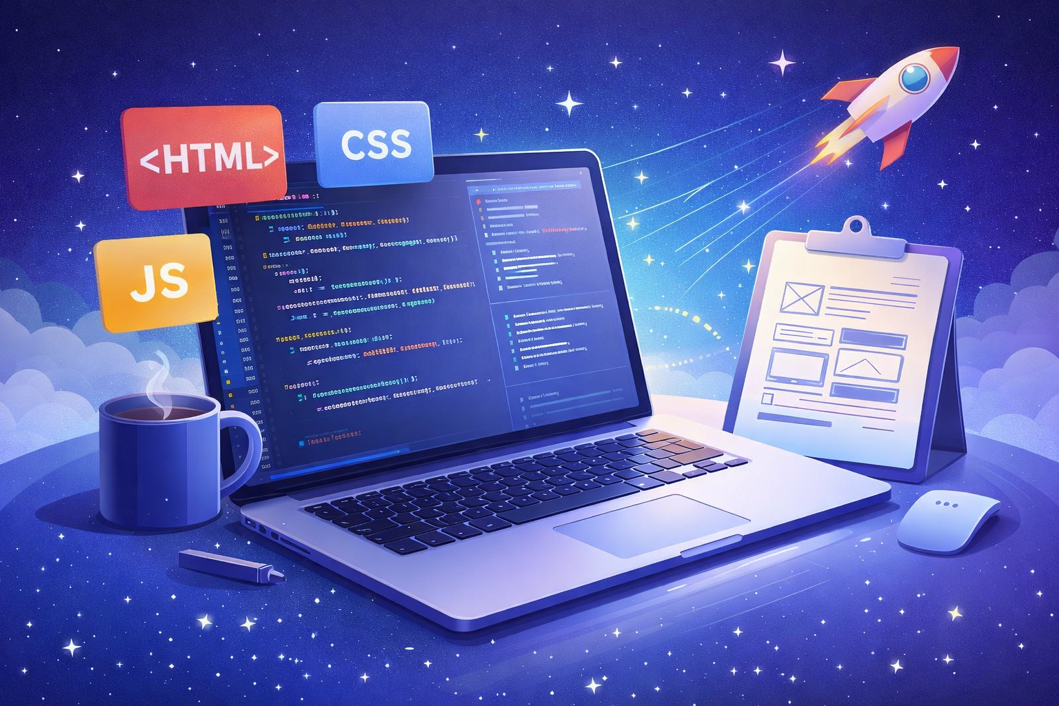 A step-by-step guide to building a modern frontend portfolio using HTML, CSS, and JavaScript.