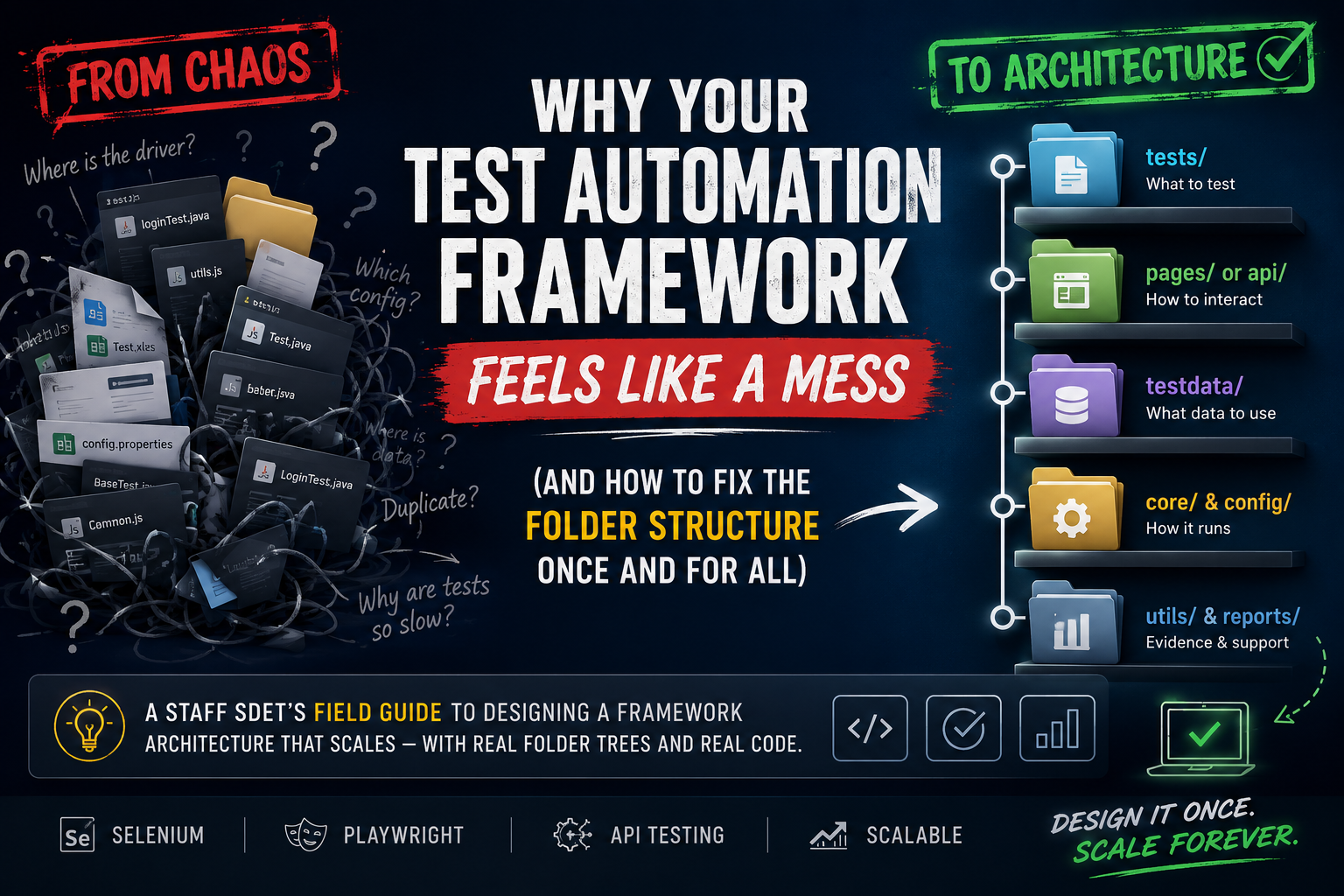 Why Your Test Automation Framework Feels Like a Mess (And How to Fix the Folder Structure Once and…