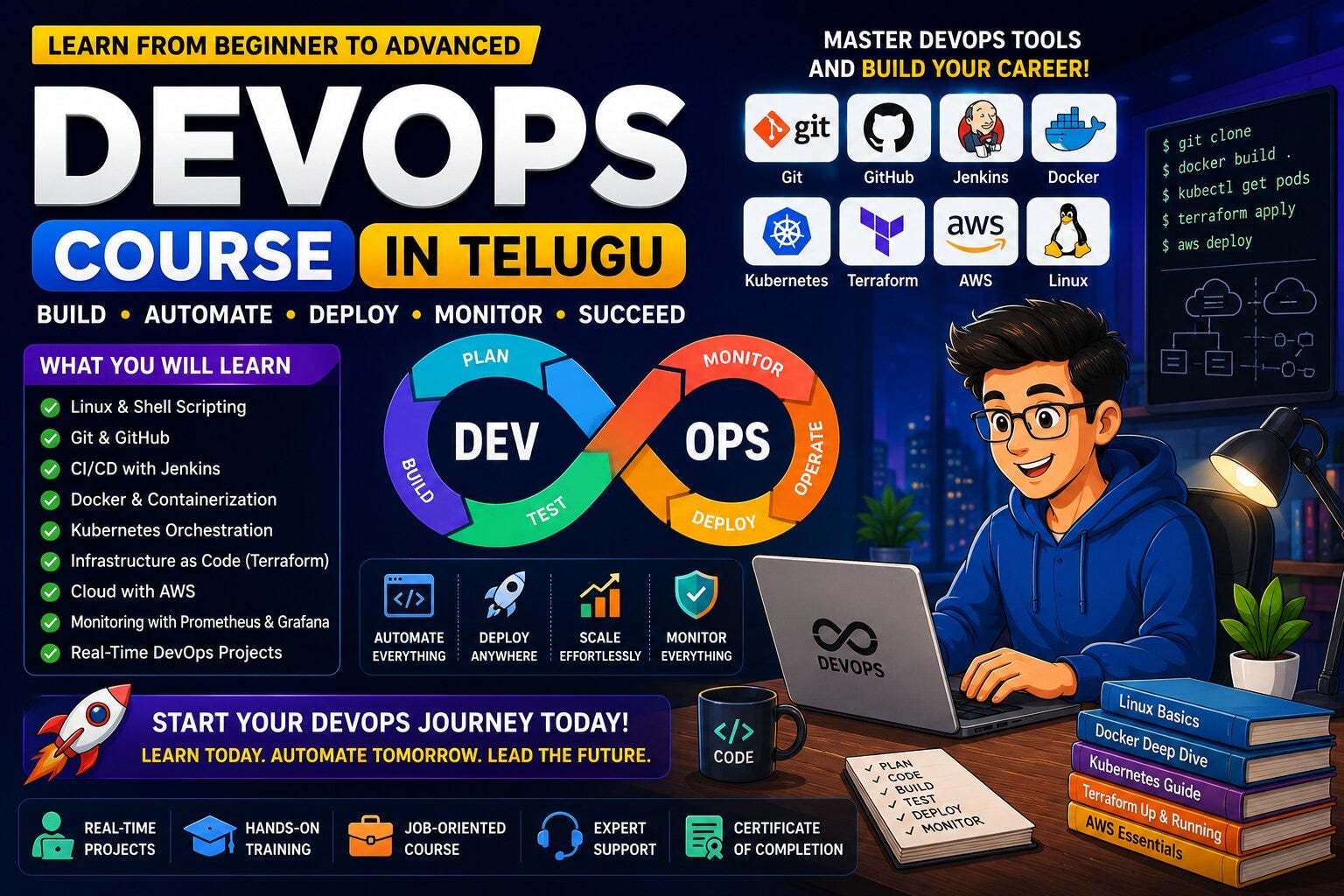 Learn Real-Time DevOps Projects Practically: DevOps Course in Telugu