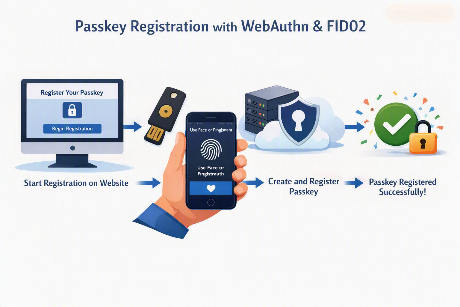 Building Passkey Registration (WebAuthn/FIDO2) in .NET 8 — Part 1: Registration