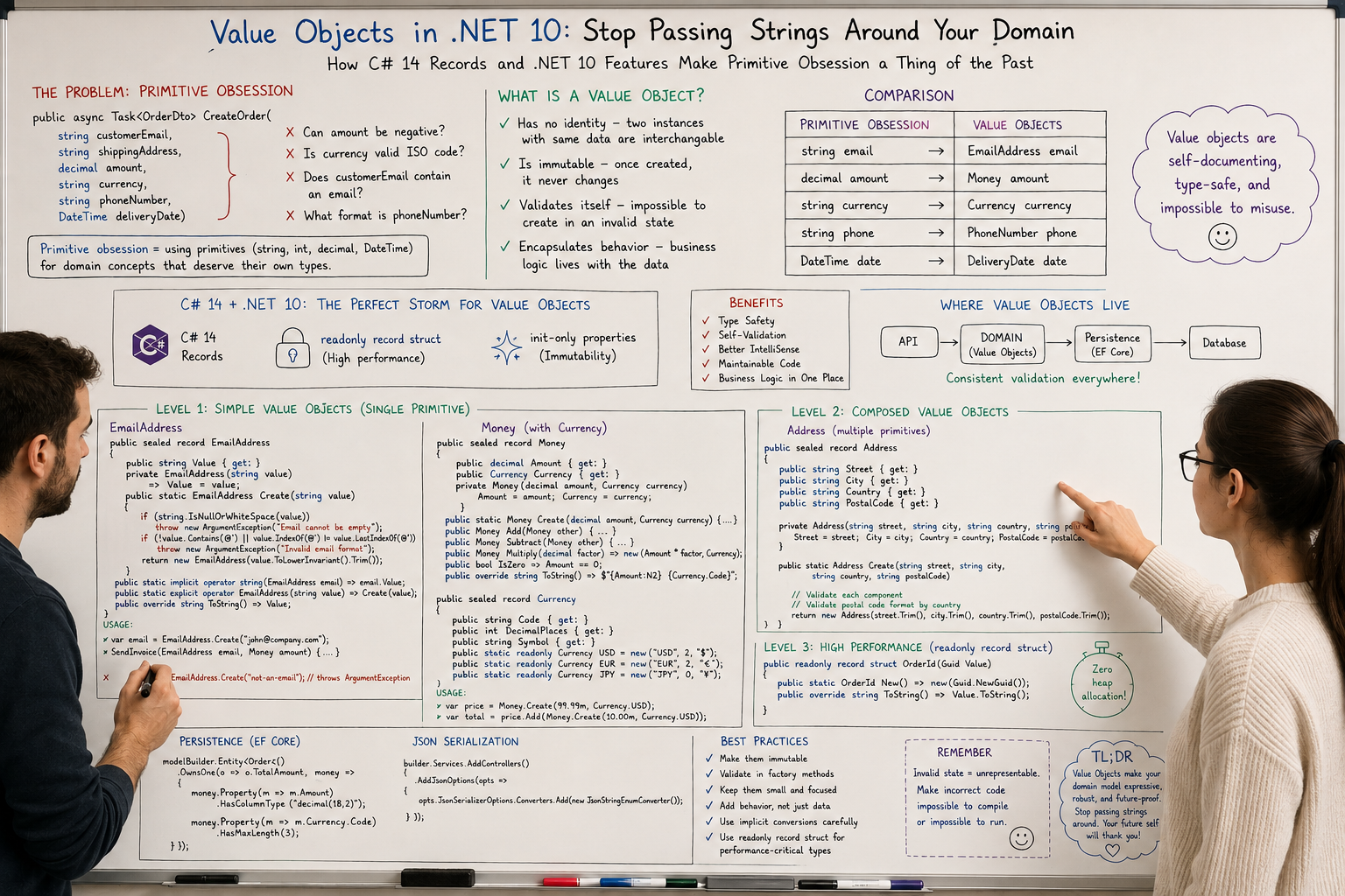 Value Objects in .NET 10: Stop Passing Strings Around Your Domain