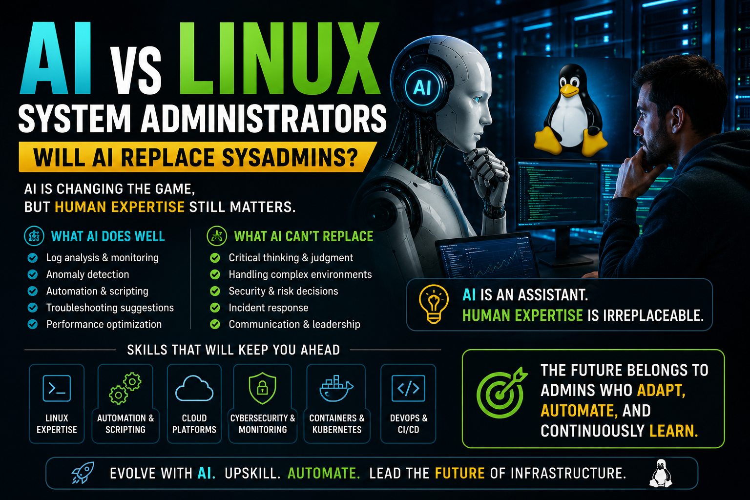 Will AI Replace Linux System Administrators? AI, DevOps, and the Future of Infrastructure Jobs