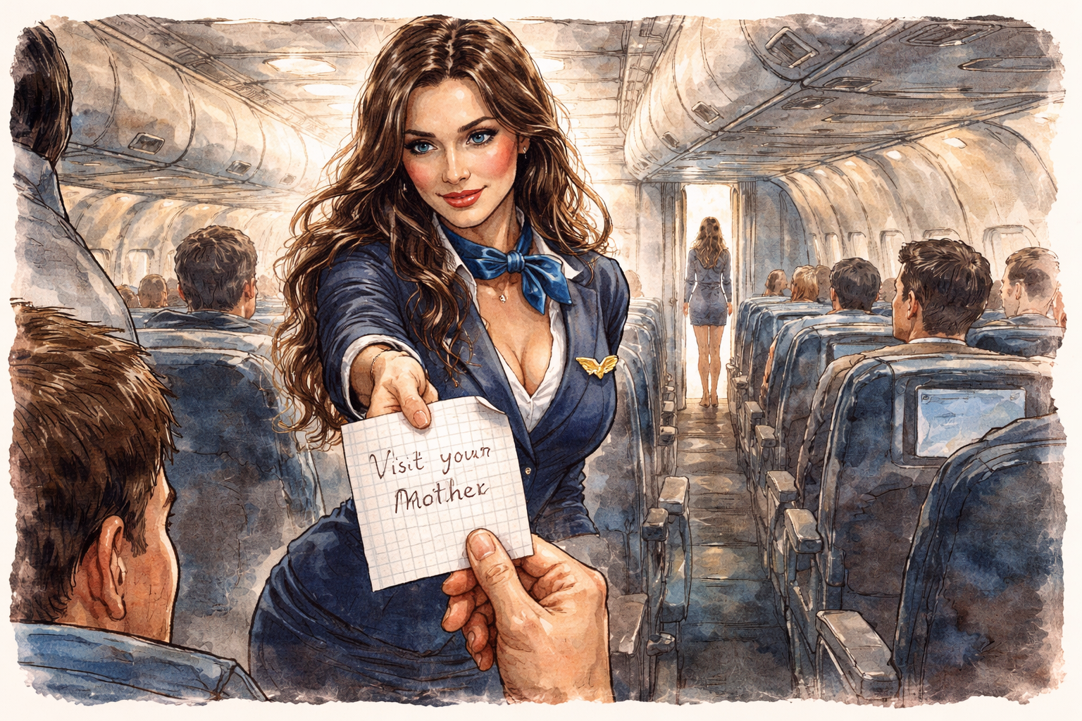 “Crumb 1565: The Nice Flight Attendant” with ChatGPT’s Commentary
