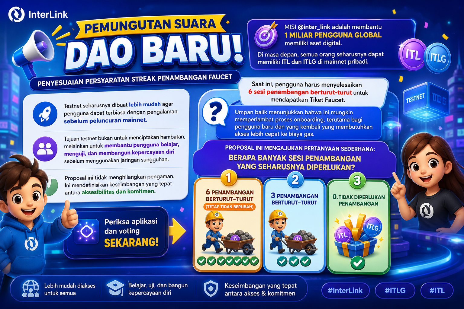 BREAKING NEWS: DAO InterLink Voting Ubah Aturan Faucet — Akses Makin Mudah untuk 1 Miliar Pengguna!