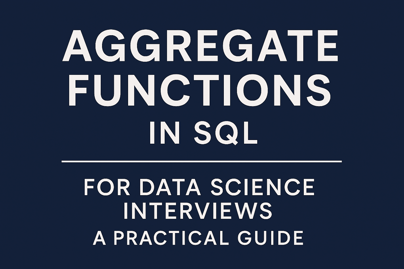 Aggregate Functions in SQL for Data Science Interviews