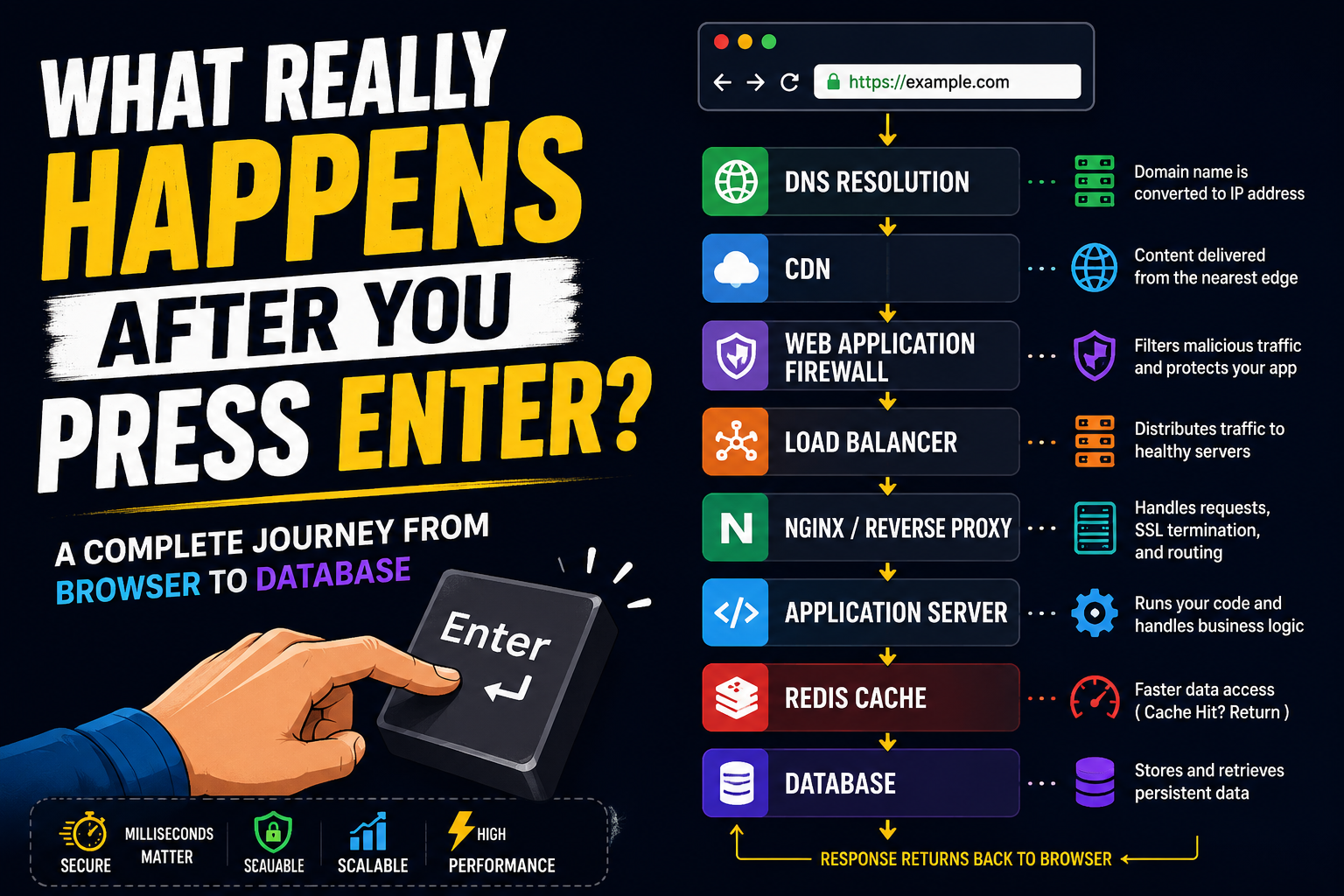 What Really Happens After You Press Enter? A Complete Journey from Browser to Database