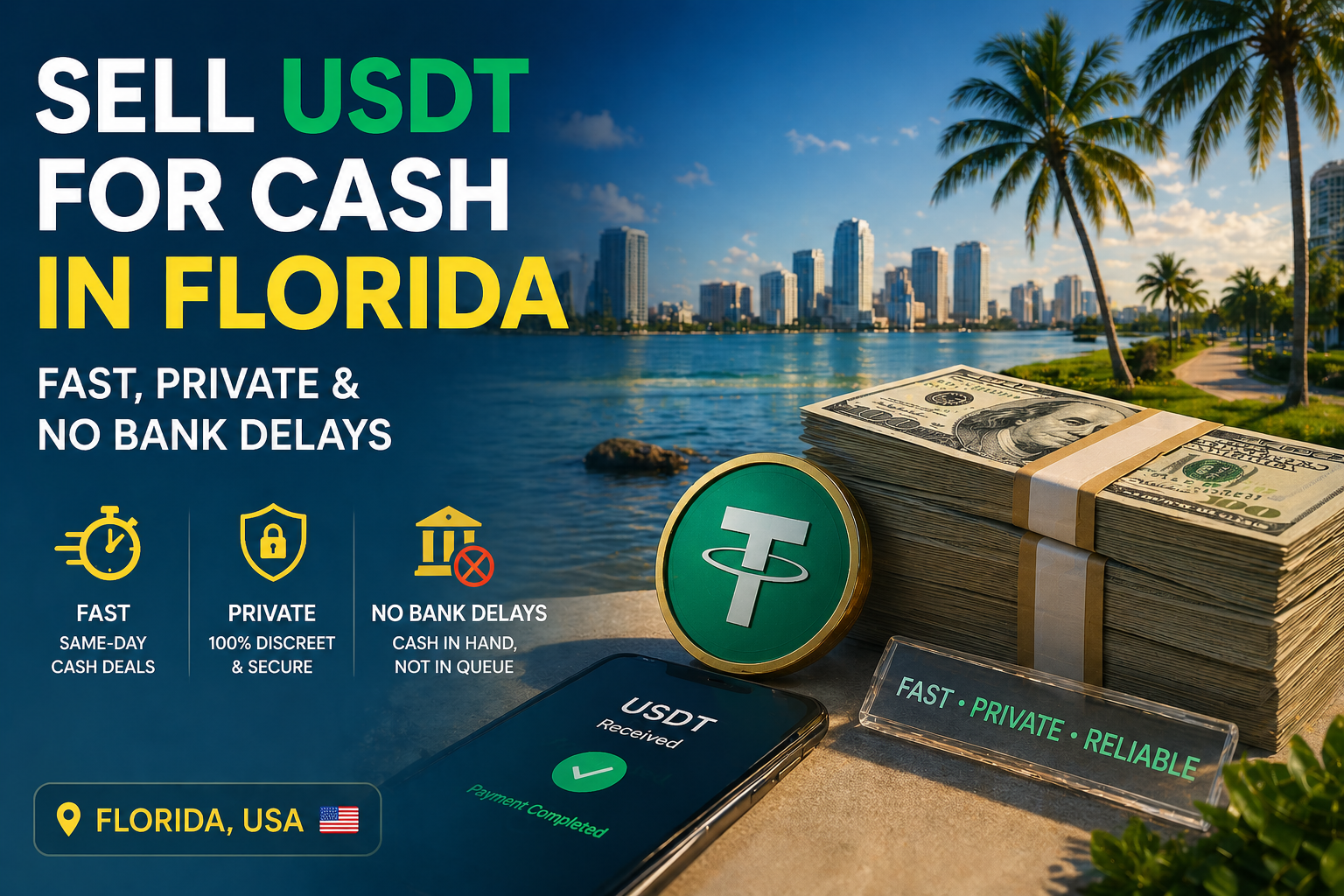 Sell USDT for Cash in Florida — Fast, Private & No Bank Delays