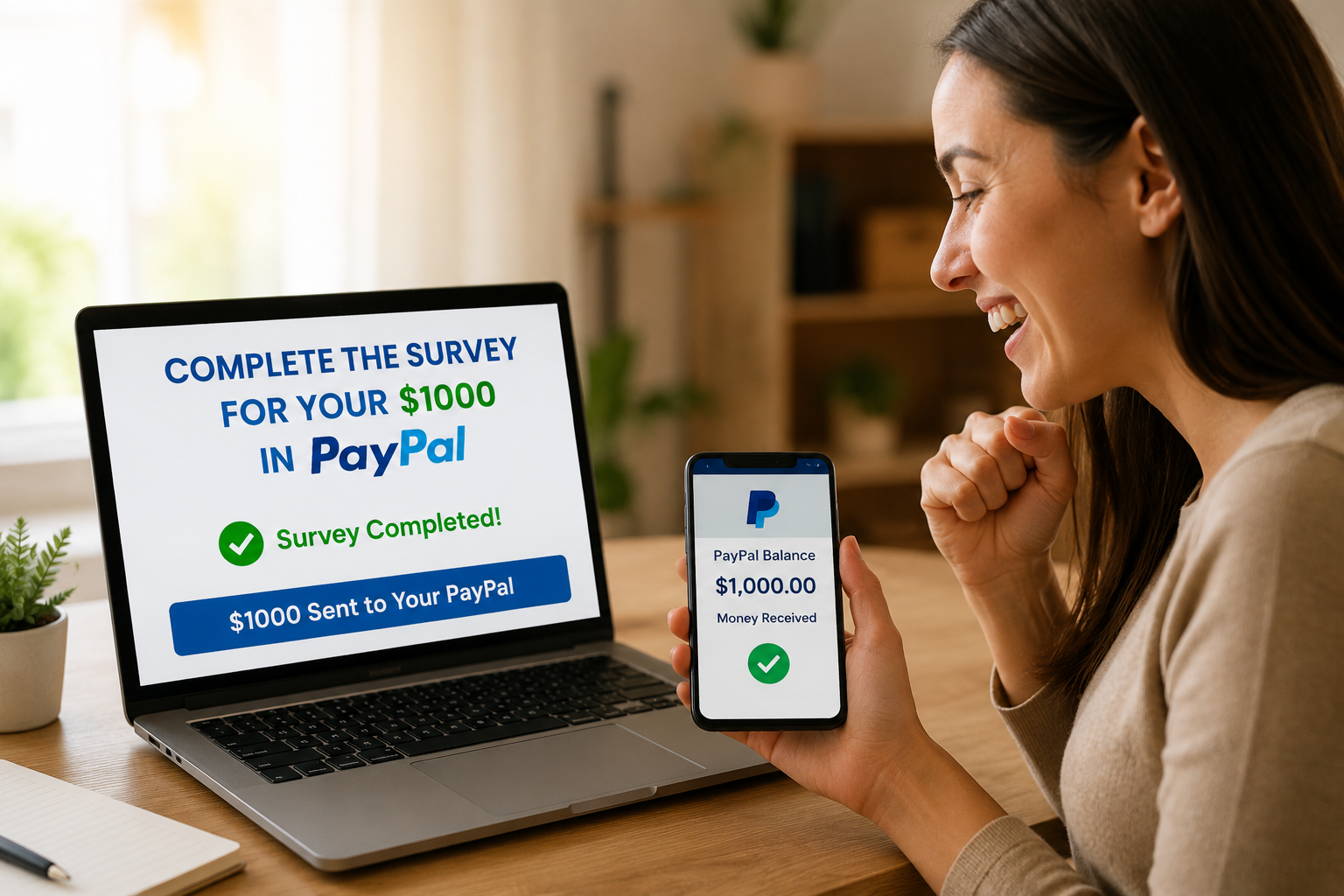 Complete the Survey for Your $1000 in PayPal