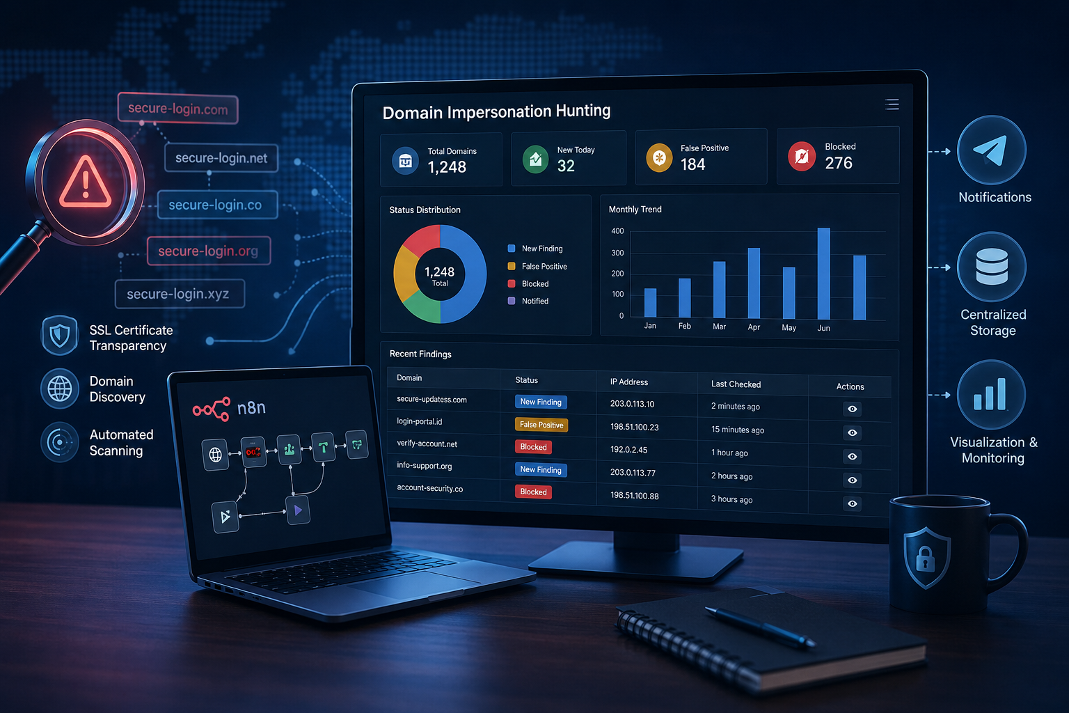 Dari Workflow N8N Menjadi Platform Domain Impersonation Hunting