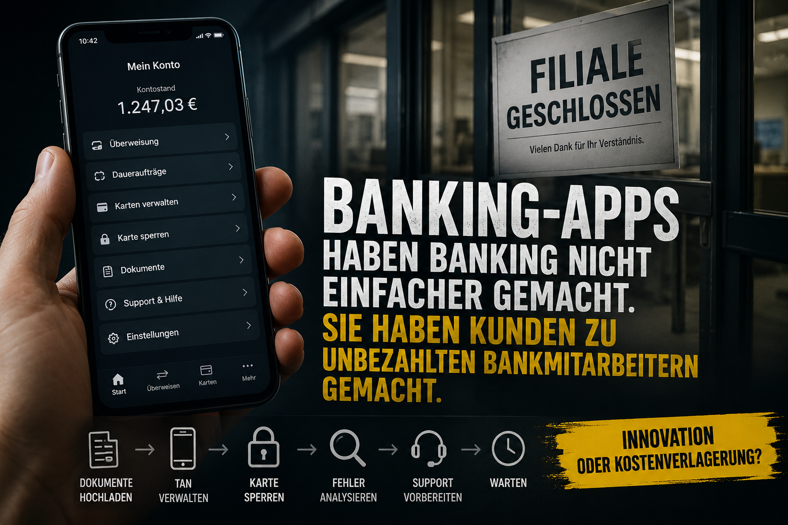 Banking-Apps haben Kunden zu unbezahlten Bankmitarbeitern gemacht.