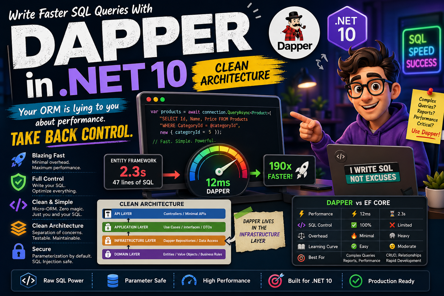 Write Faster SQL Queries With Dapper in .NET 10 | Clean Architecture