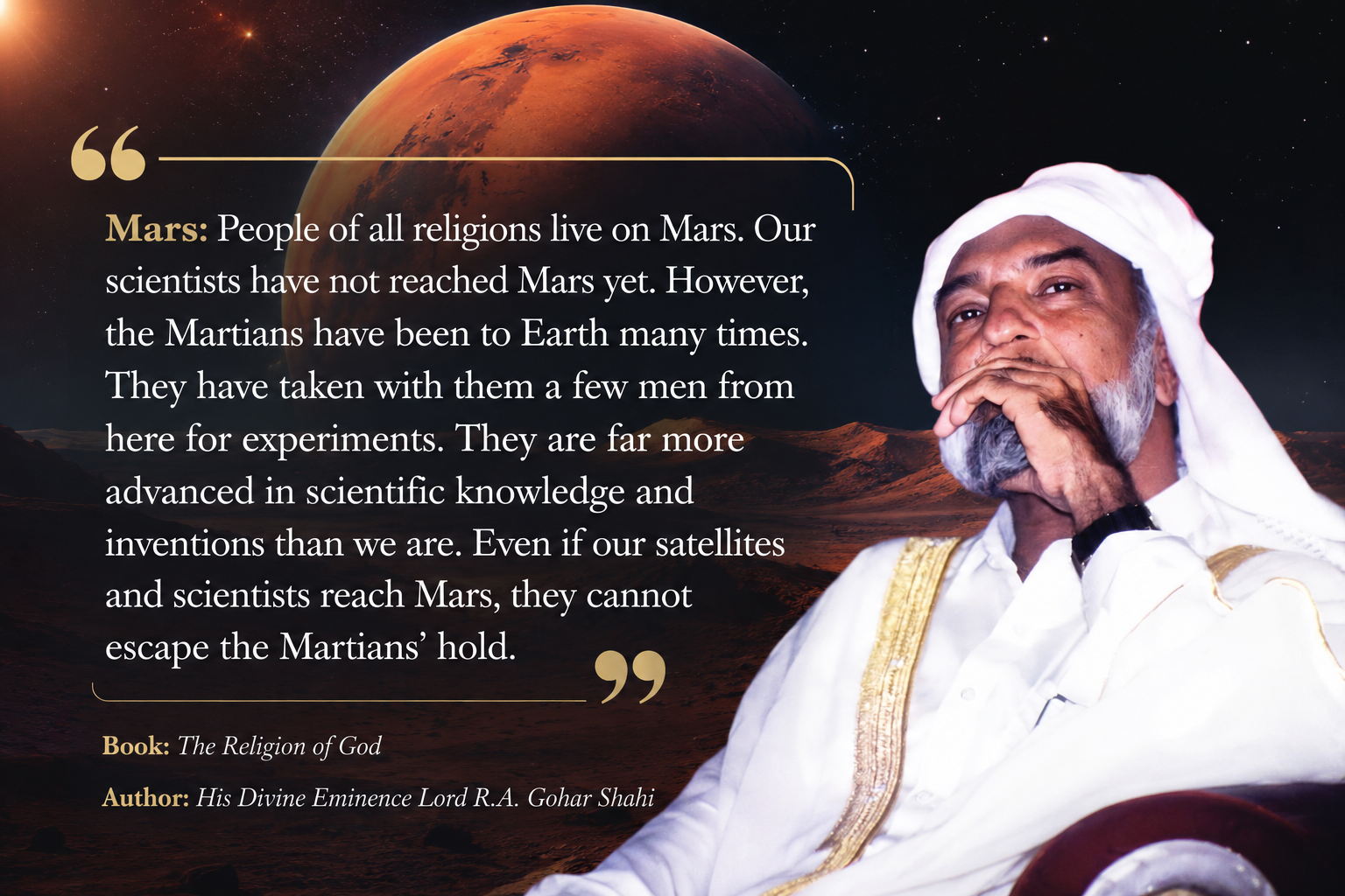 Human life exists on Mars. Creatures made of fire live on the Sun.