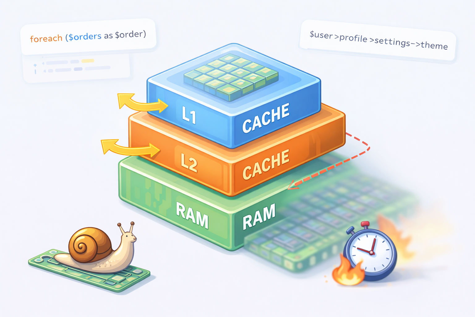 How L1/L2 Cache Misses Dominate PHP Execution Time at Scale