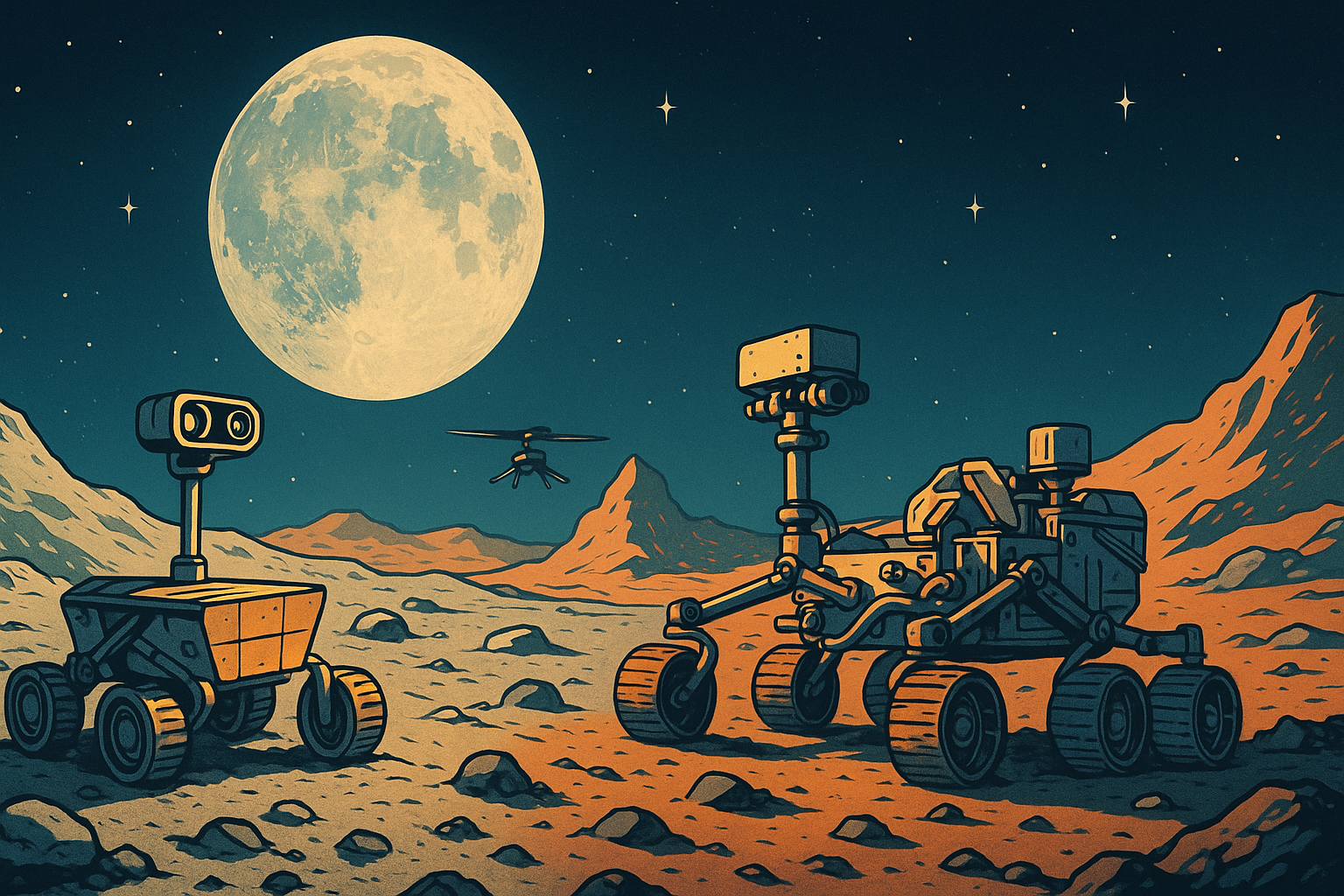 How Space Exploration Sparked AI?—?The Lunar and Martian Journeys