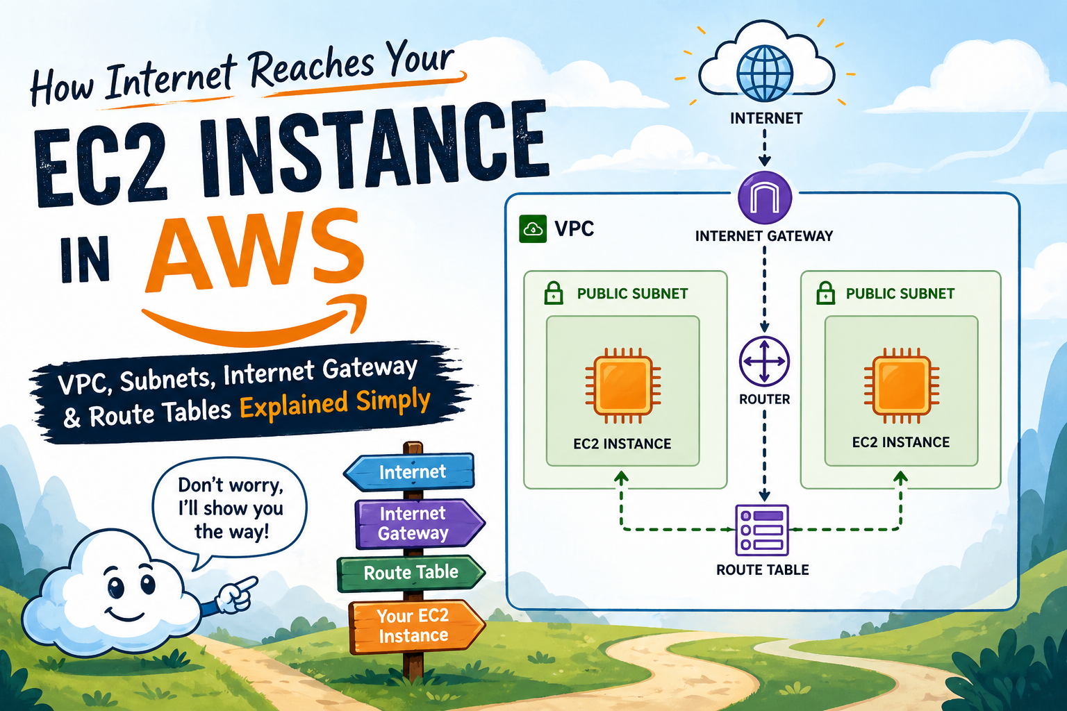 How Internet Reaches Your EC2 Instance: Understanding VPC, Subnet, Internet Gateway & Route Tables