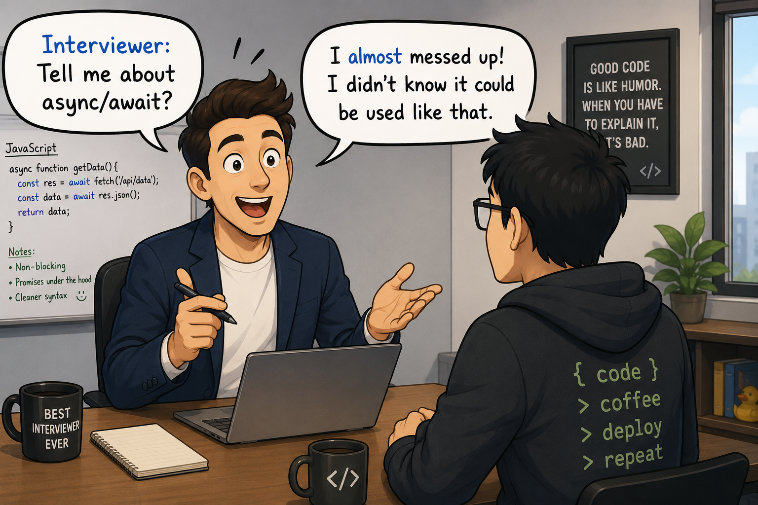 Interviewer: Tell me about async/await?