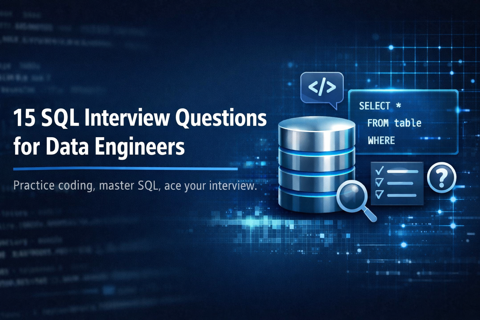 15 SQL Interview Questions for Data Engineers (With Solutions)