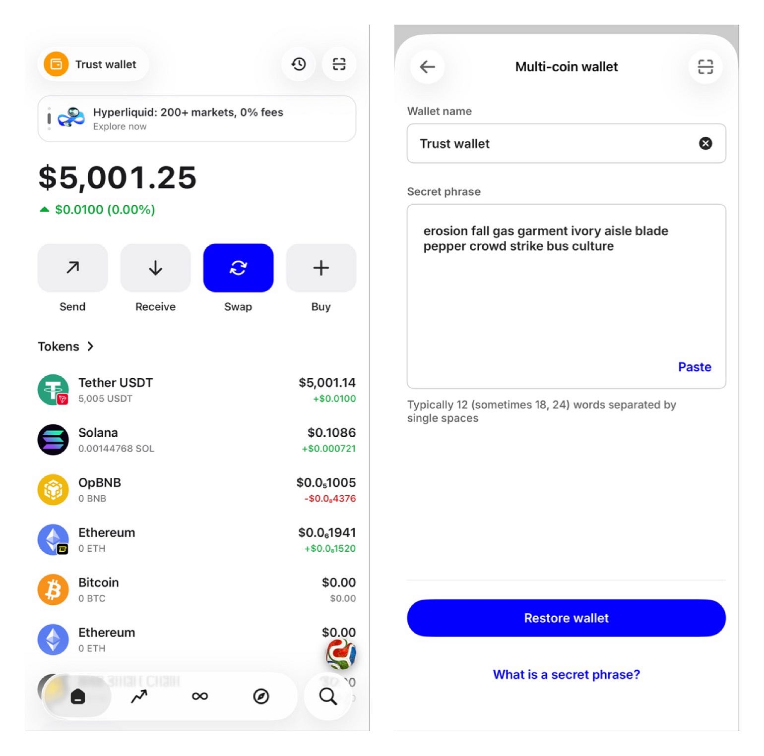 I have 5,000 USDT trc20 in my trust wallet and I want to send it to binance can you help?