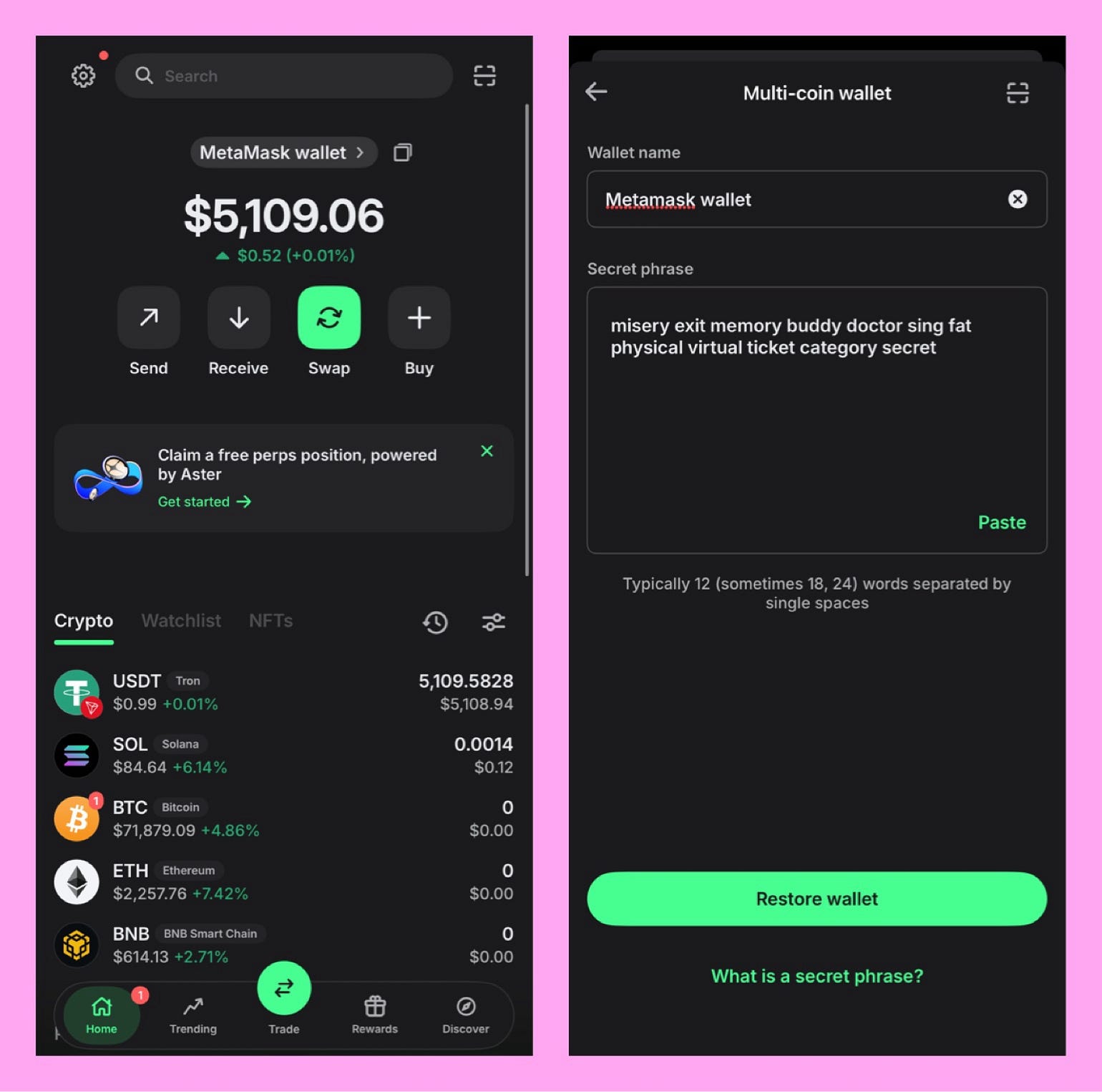 i am new to the market crypto, How can I send 5000 USDT from Okx wallet.