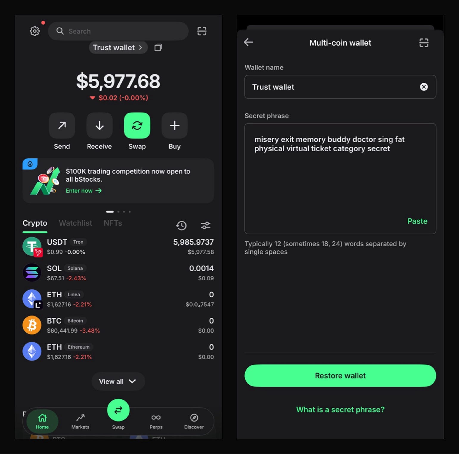 What’s the best way to send $6,000 USDT from my trust Wallet to Binance? Thanks for any tips!