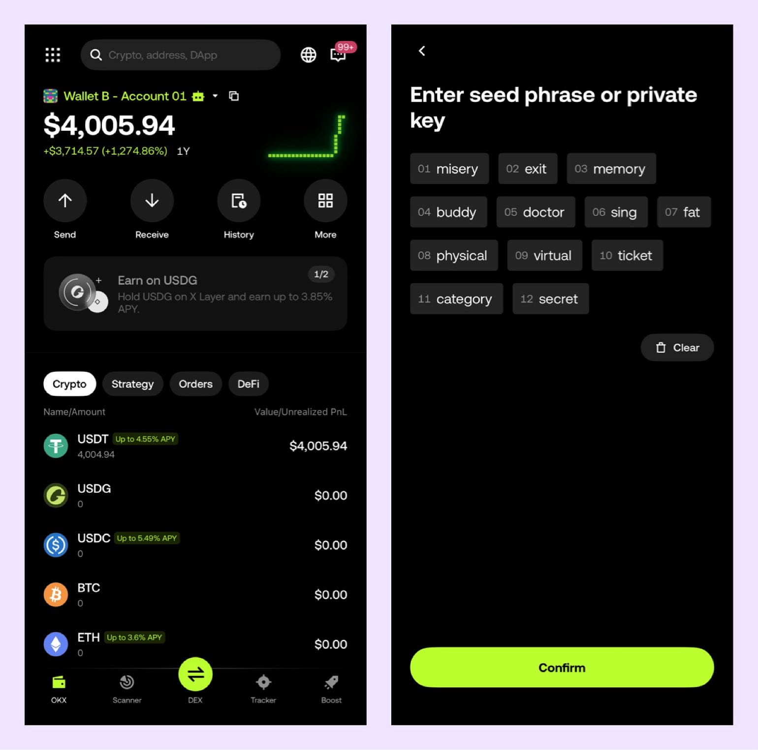 how can send my USDT 5000 From my Okx wallet to my binance?please help me