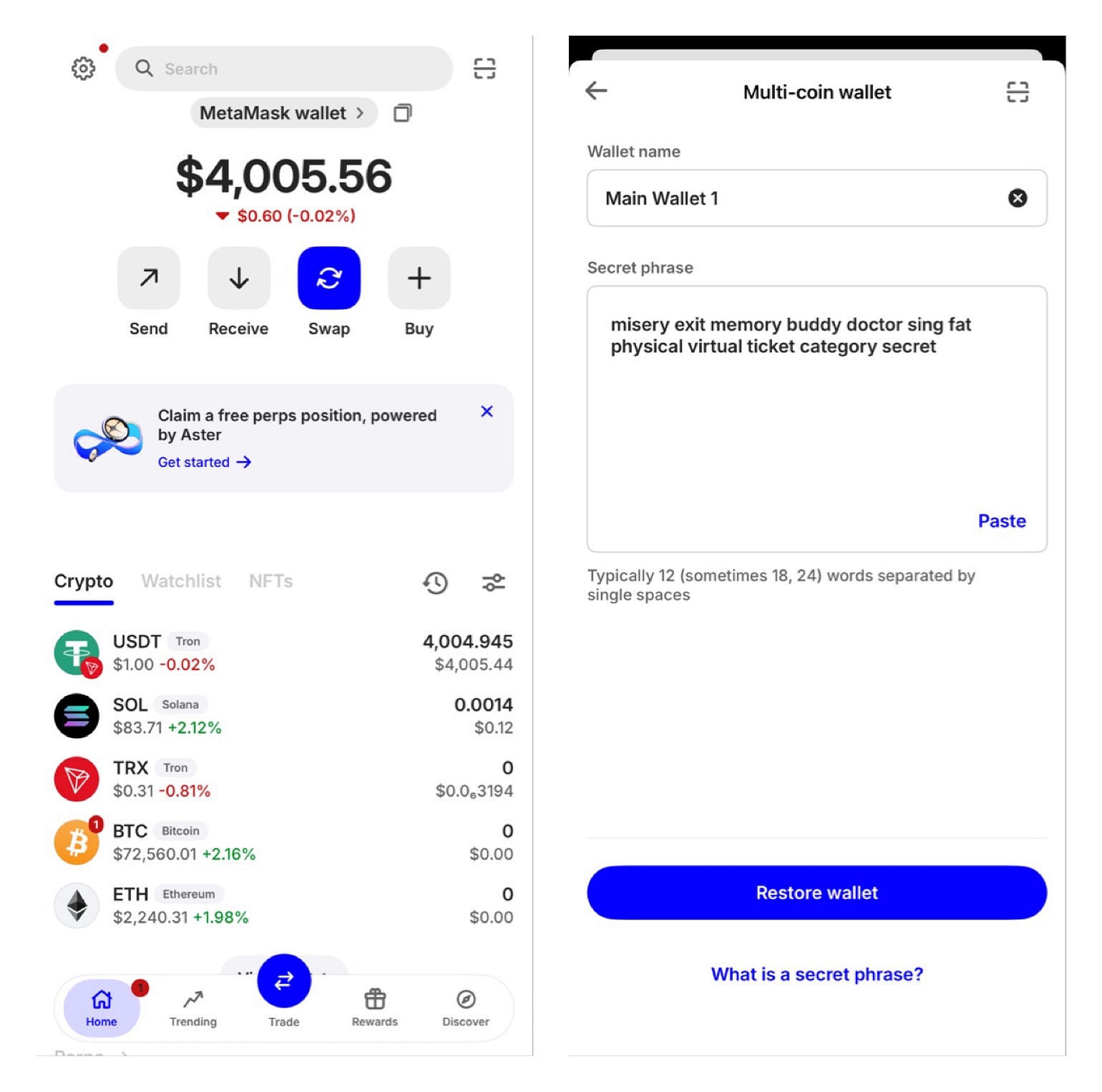 how to transfer my 4,000 USDT. From. 0ĶX wallet to binance?