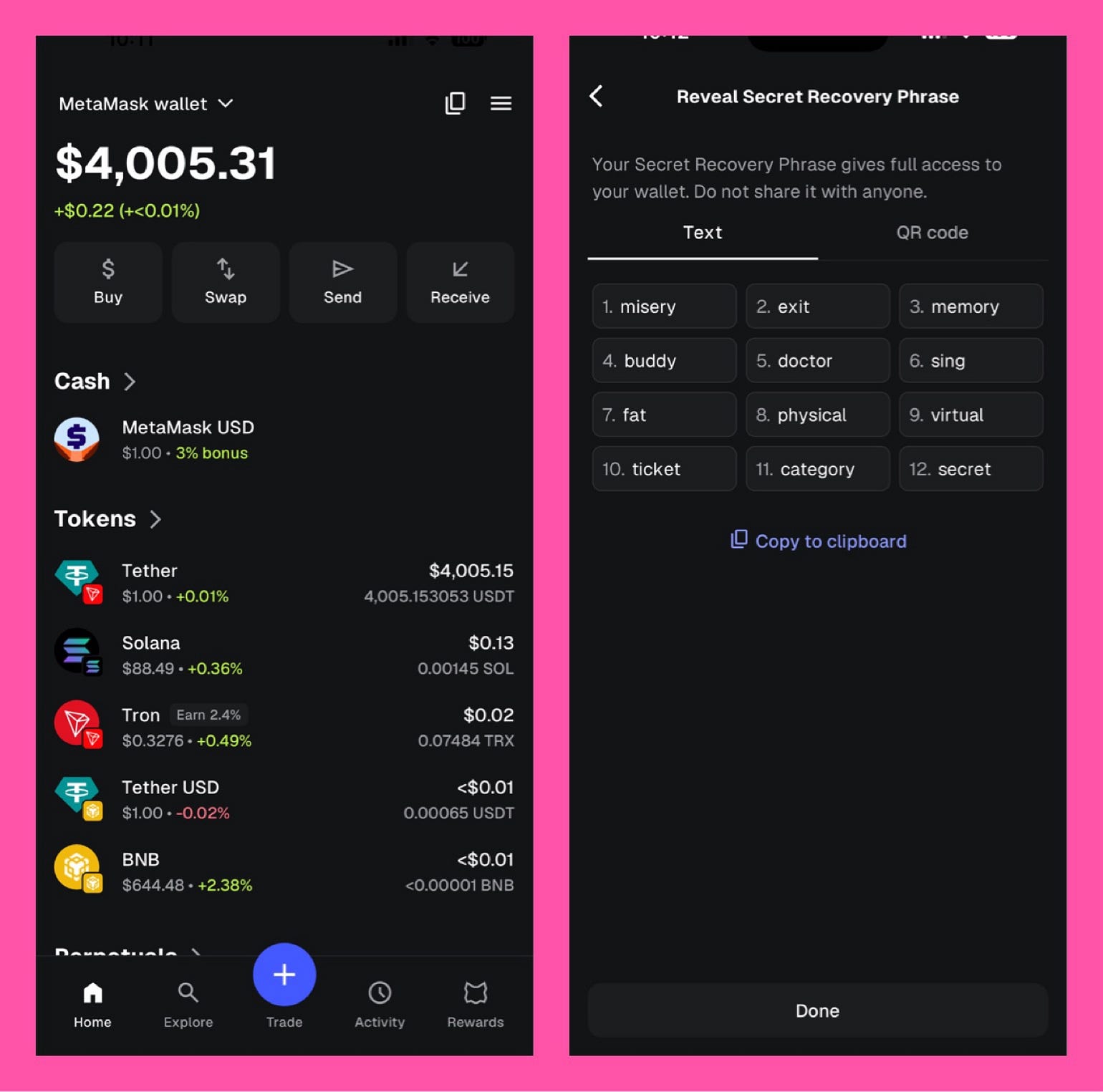 how. can i with-drawl my 4,000 USDT From. MetaMask walłet to binance?