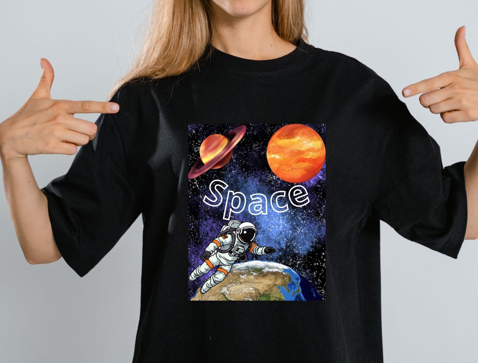 Explore the Universe with Our Digital Space T-Shirt Designith Our Digi