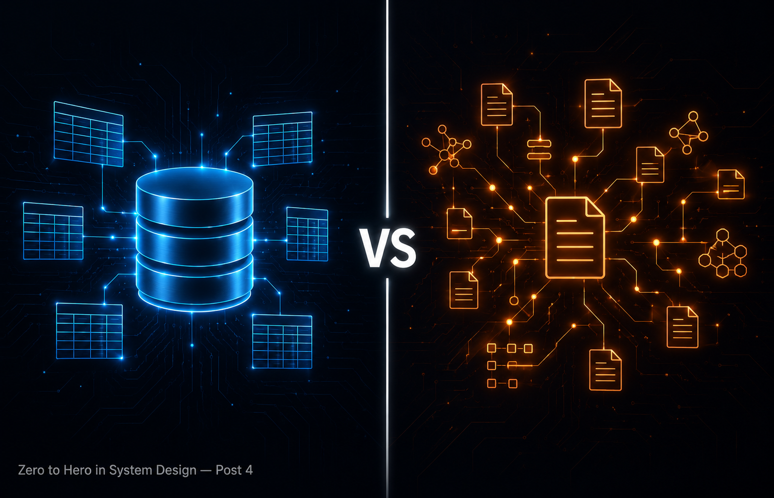 Data Storage Fundamentals: SQL vs. NoSQL -Choosing the Right Database for Your System