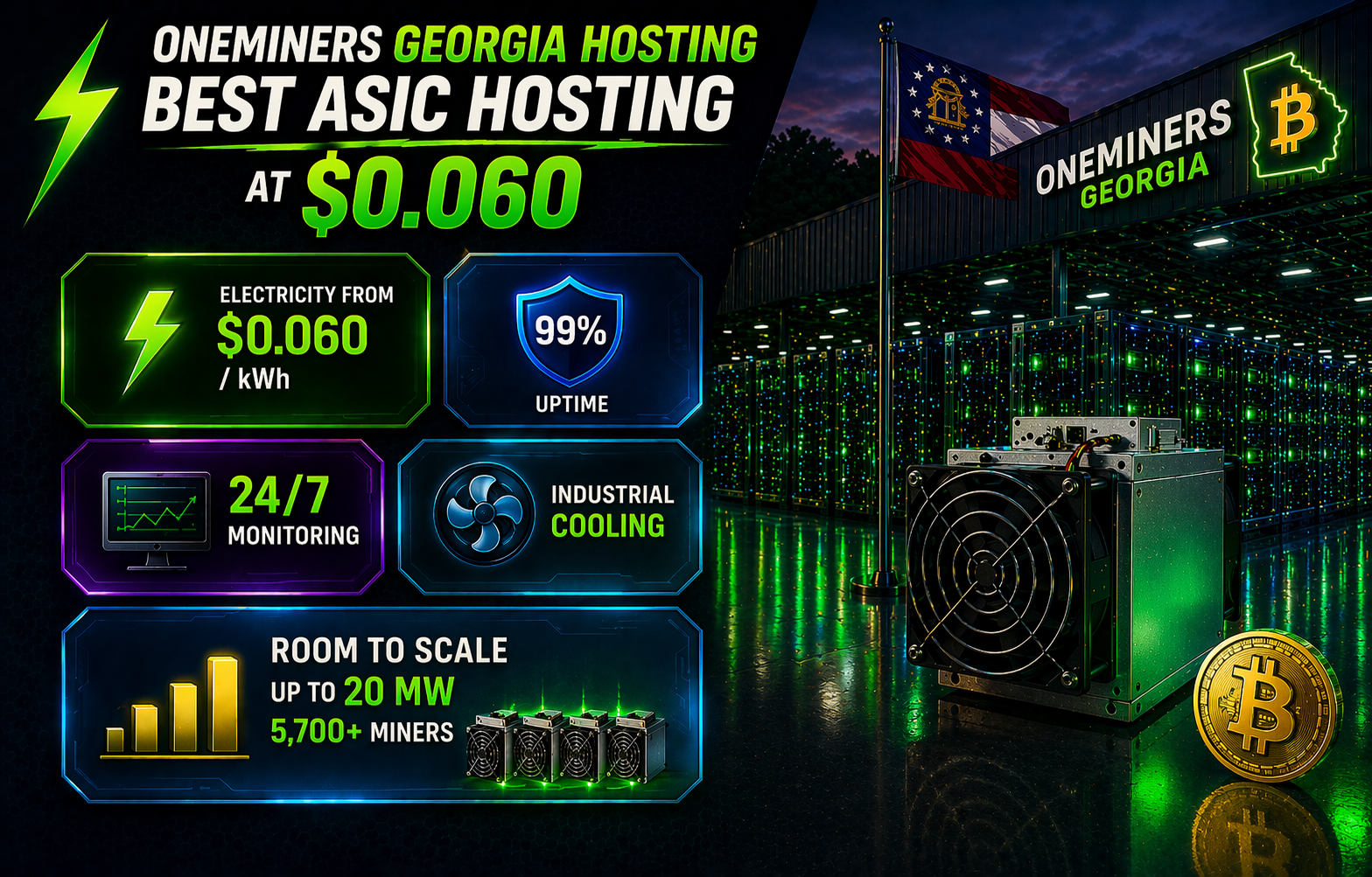 OneMiners Georgia Hosting: Best ASIC Hosting at $0.060