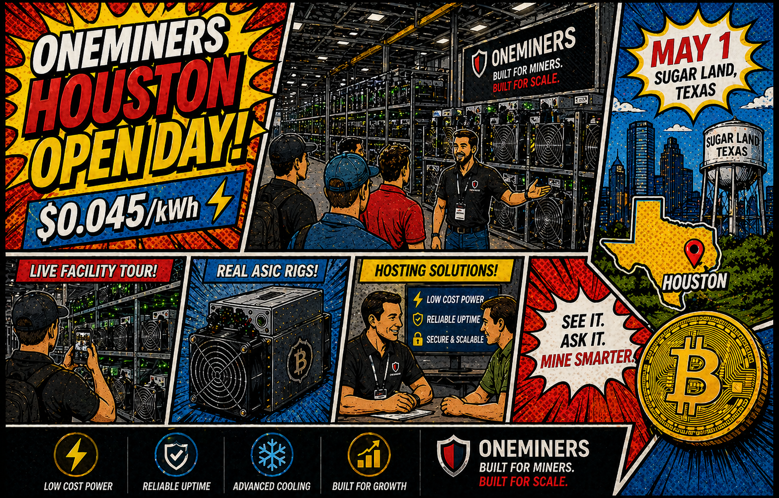 OneMiners Houston Open Day — $0.045/kWh