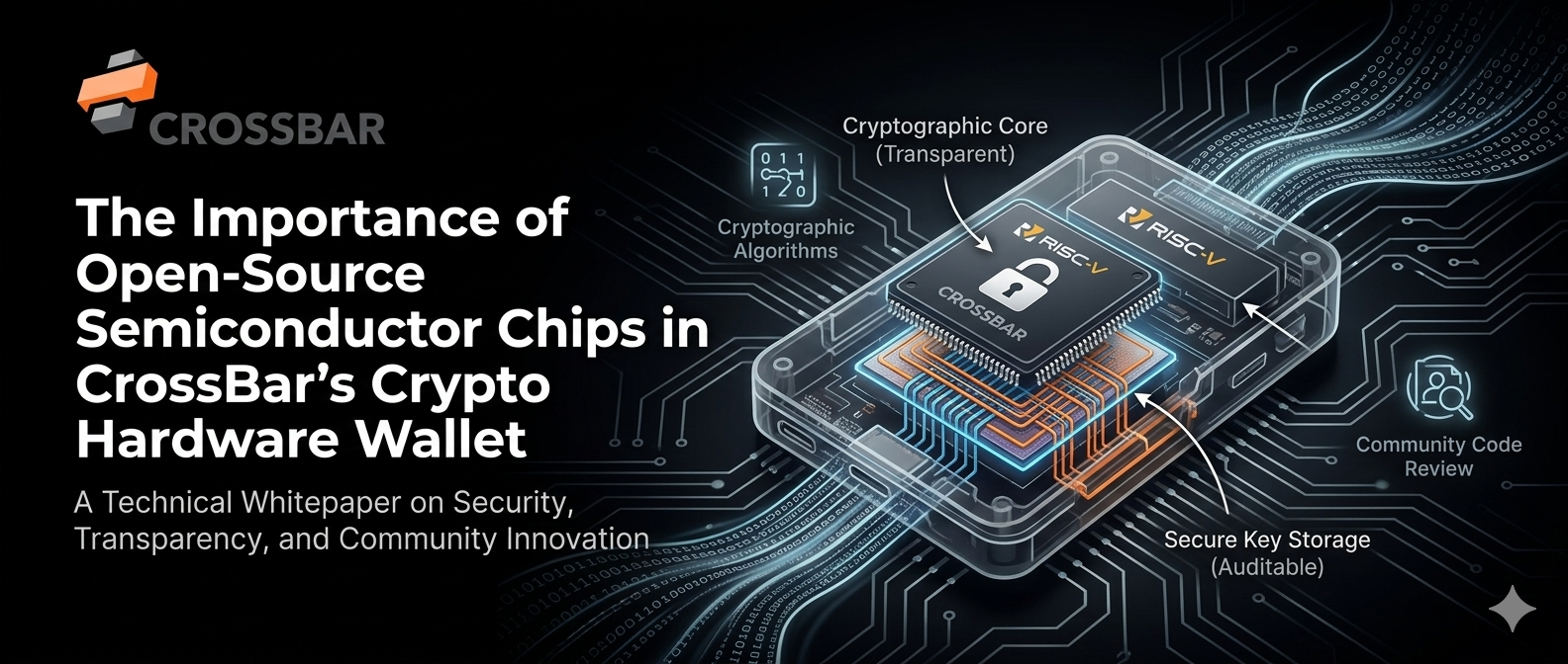 The Importance of Open-Source Semiconductor Chips in CrossBar’s Crypto Hardware Wallet.