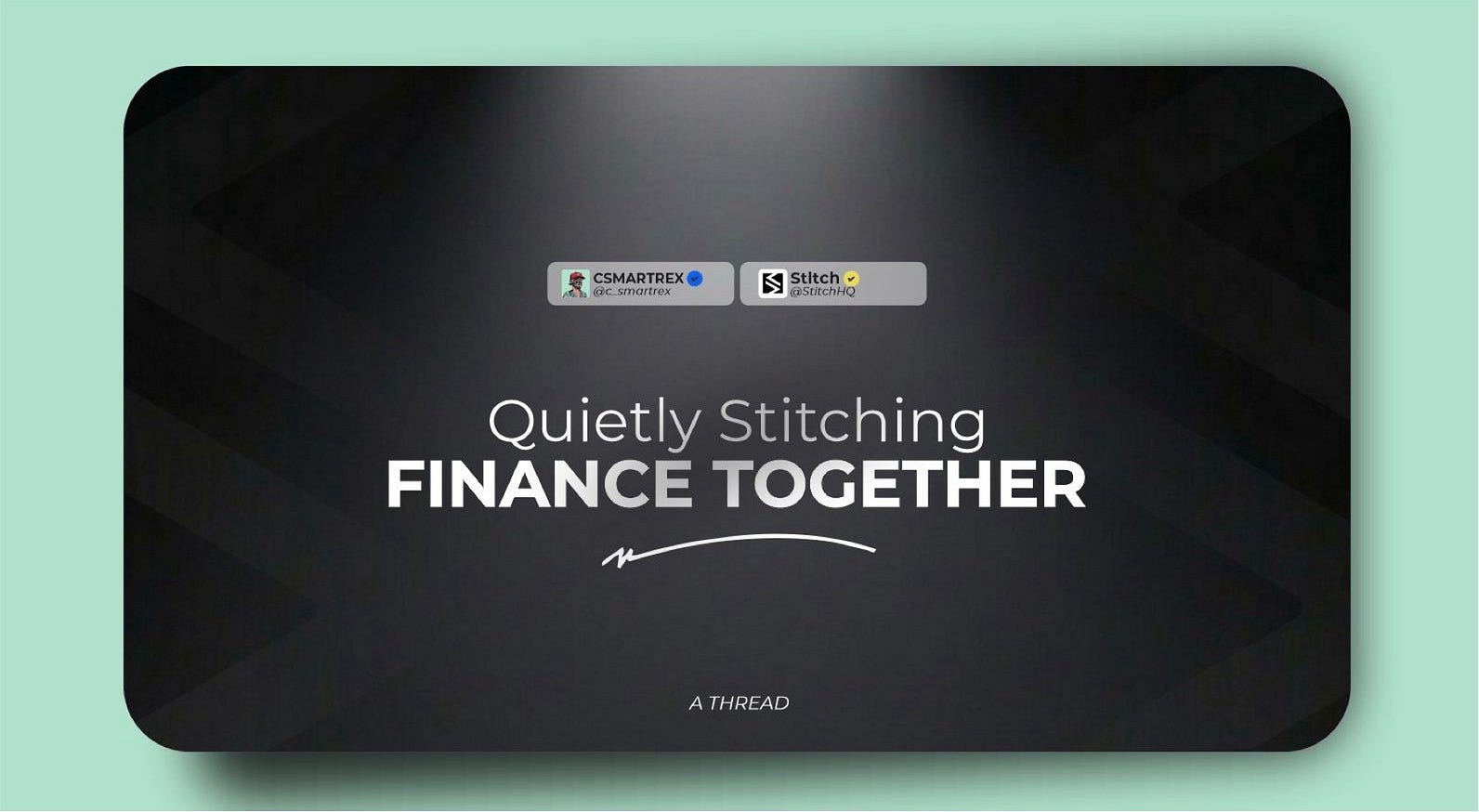 Quietly stitching finance together