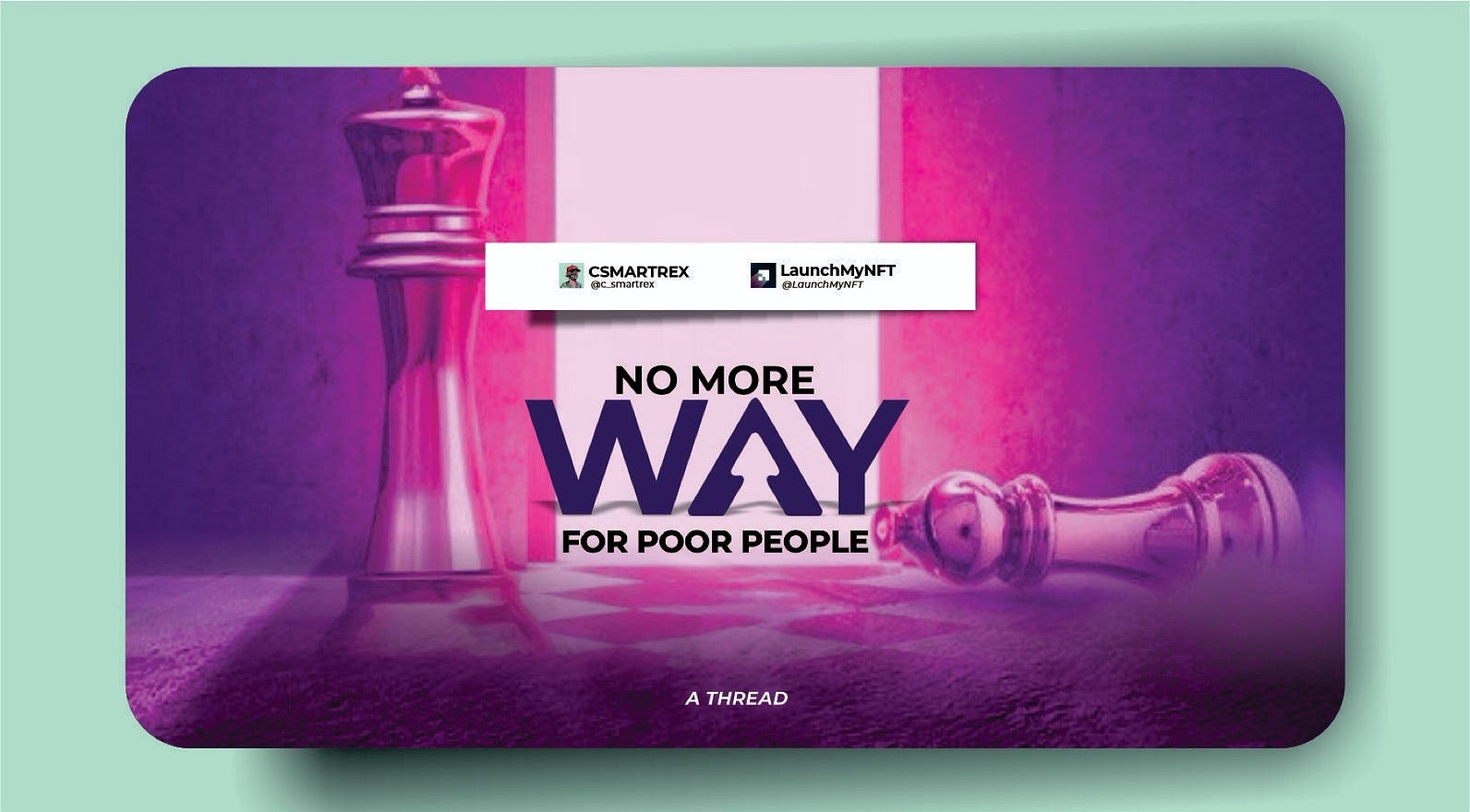 NO MORE WAY FOR POOR PEOPLE…