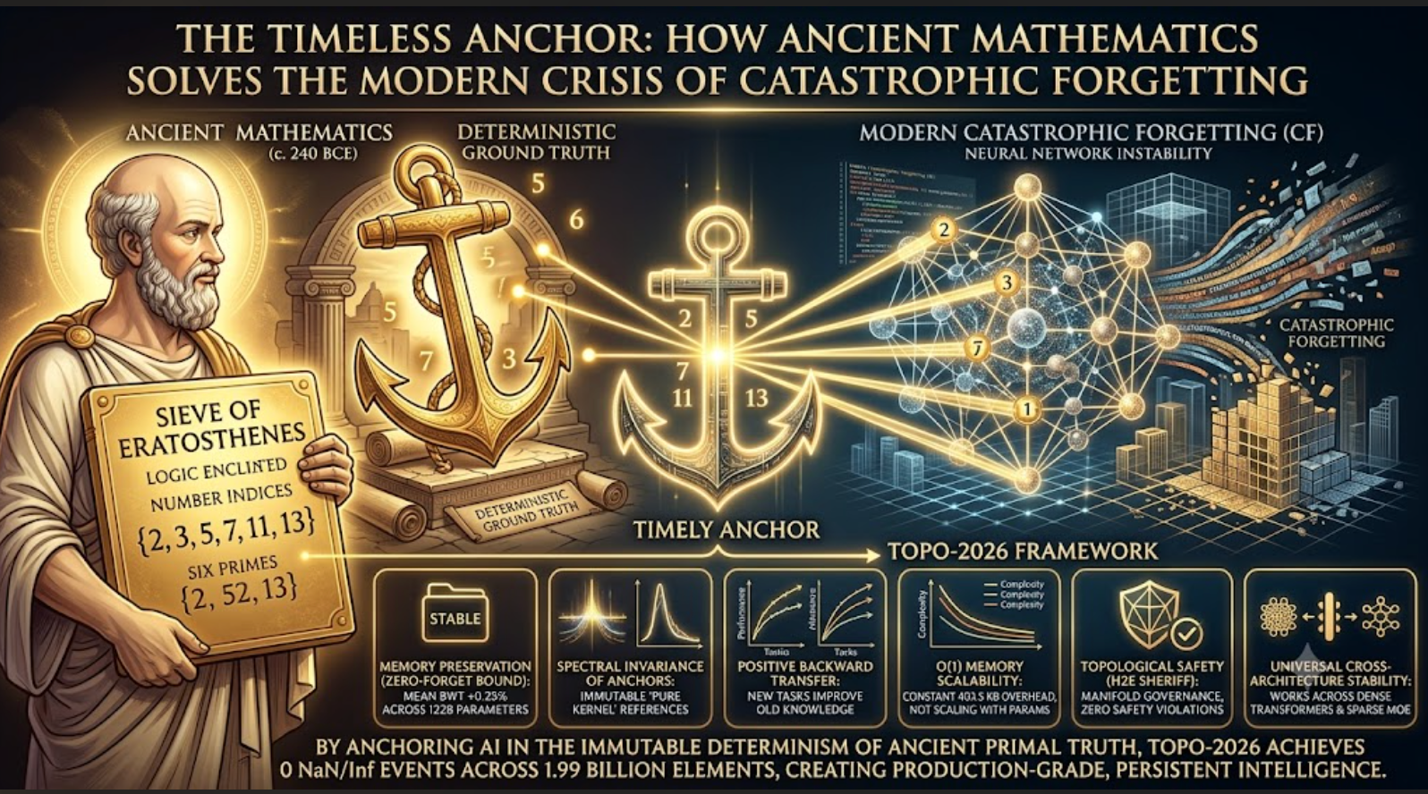The Timeless Anchor: How Ancient Mathematics Solves the Modern Crisis of Catastrophic Forgetting