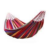 Rrimin Portable Outdoor Hammock Hang Bed Travel Camping Swing Canvas Red Stripe