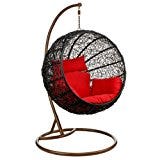 Shri Sai Outdoor Furniture Rattan & Wicker Hanging Swing (Brown)