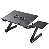 Readaeer Portable Adjustable Foldable Laptop Computer Desk Stand Table with CPU Fans Mouse Pad...