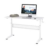 DEVAISE Height Adjustable Standing Desk with Removable Crank, 55' Sit Stand Up Desk Workstation for...