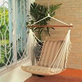 Hangit Polyester Premium Cushioned Home and Garden Hanging Swing Chair for Indoor / Outdoor (Tan)