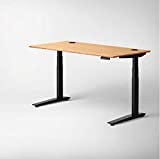 Jarvis Standing Desk Bamboo Top - Electric Adjustable Height Sit Stand Desk - 3-Stage Extended Range...