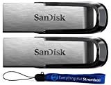 SanDisk Ultra Flair USB (2 Pack) 3.0 128GB Flash Drive High Performance up to 150MB/s - with (1)...