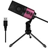 Fifine USB Podcast Condenser Microphone Recording On Laptop, No Need Sound Card Interface and...
