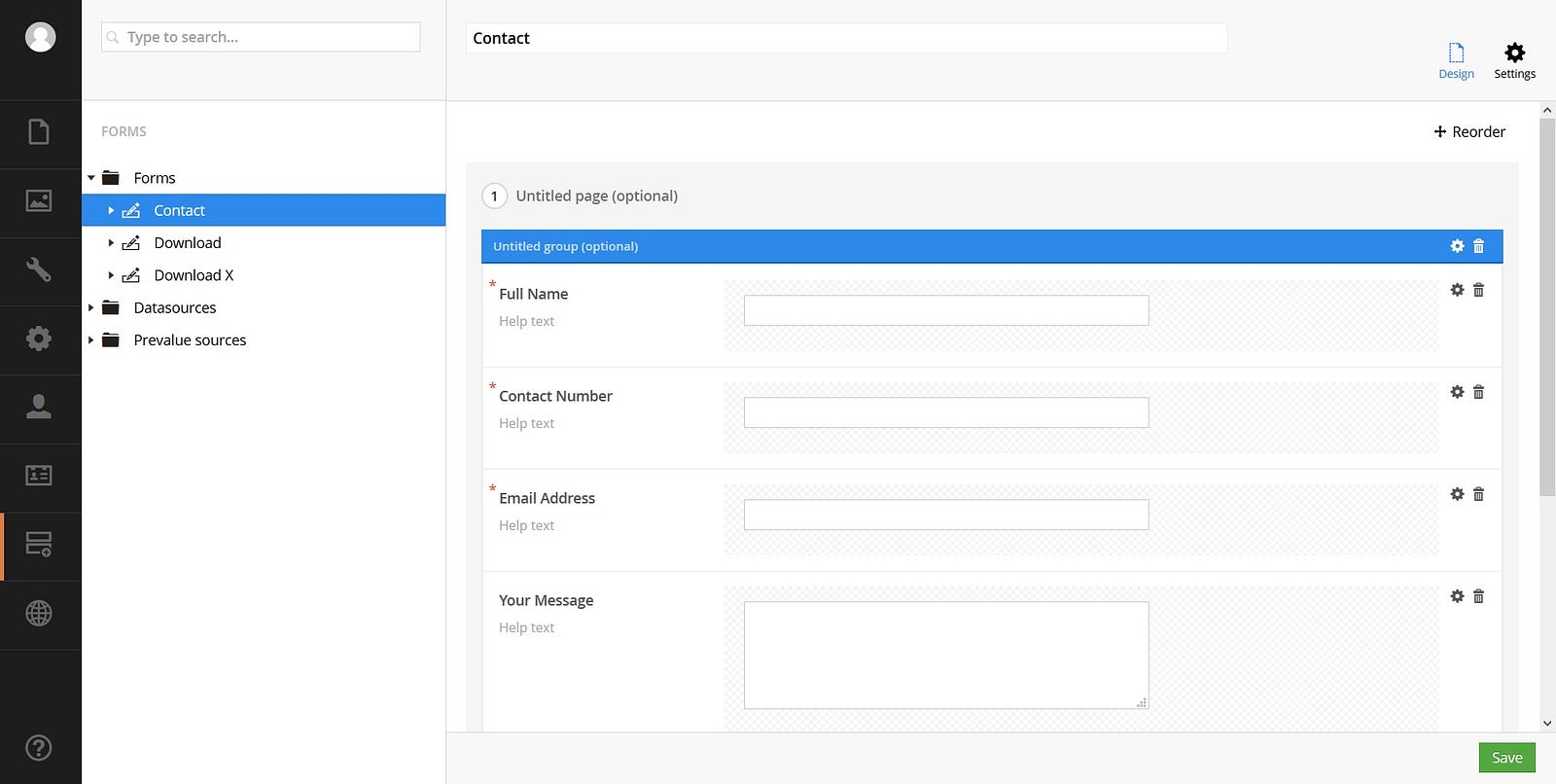 The picture shows a screenshot of the Umbraco backend