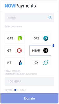 Donation in crypto