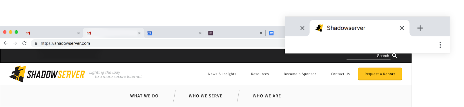 Example of a favicon in a web browser
